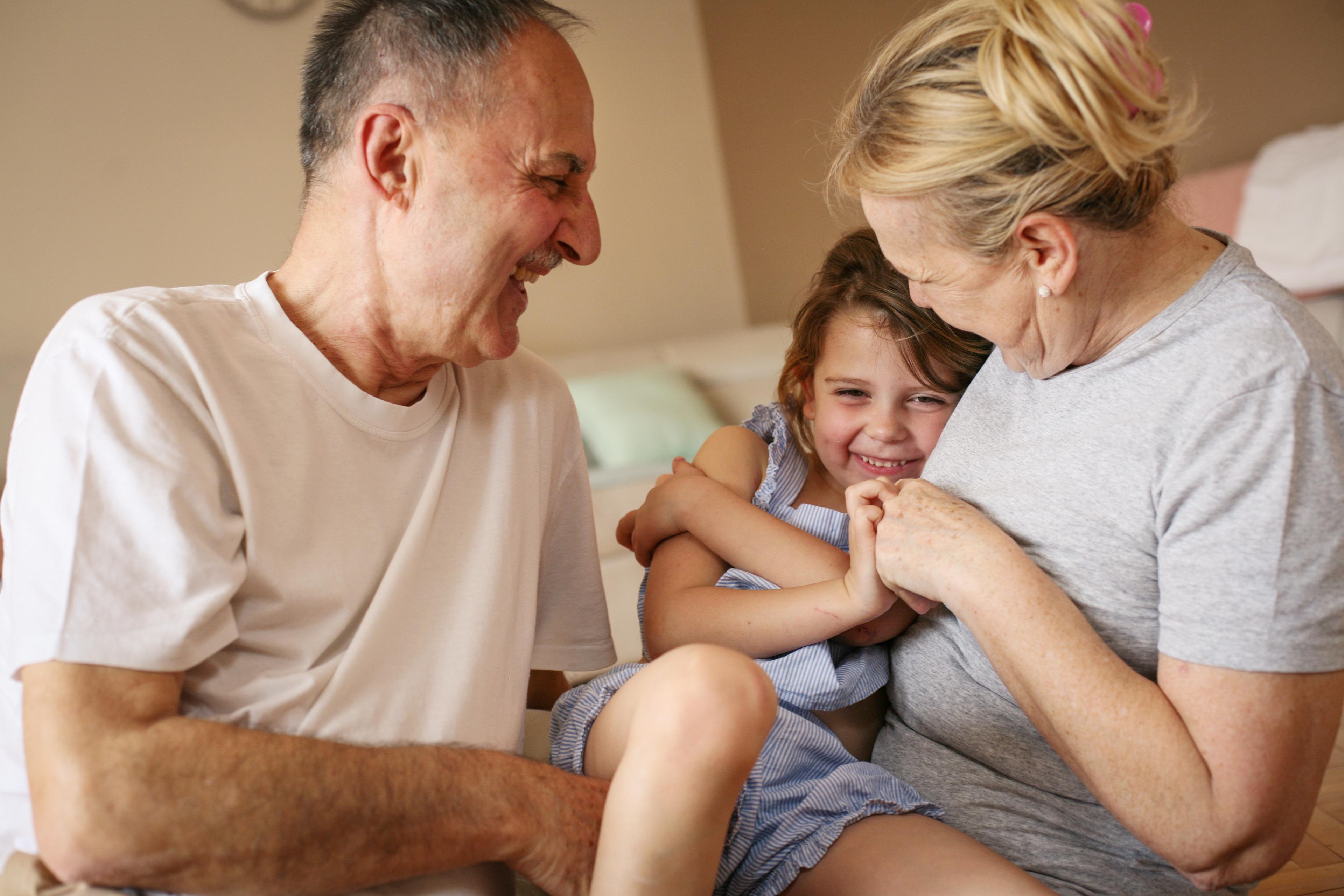 Family relaxing at home