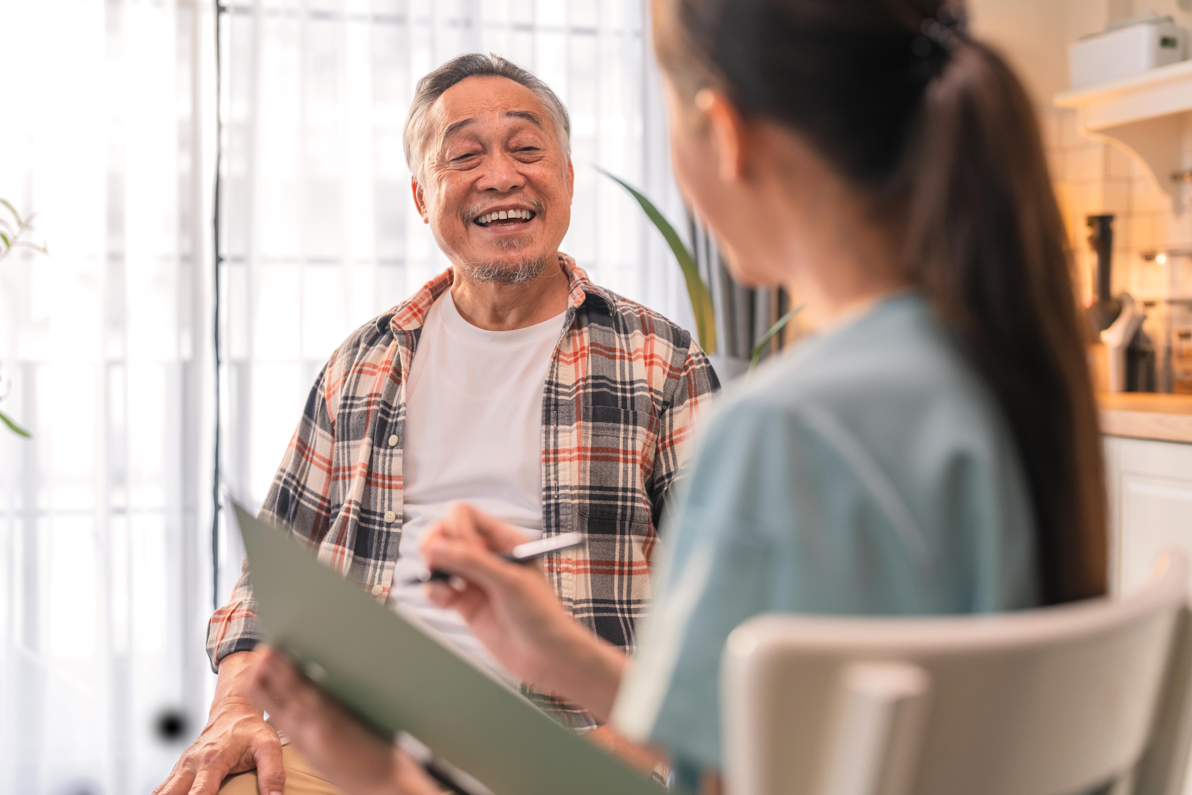 Healthcare provider preparing an infusion referral
