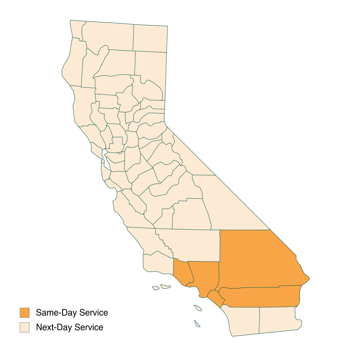 Map highlighting IV League service areas